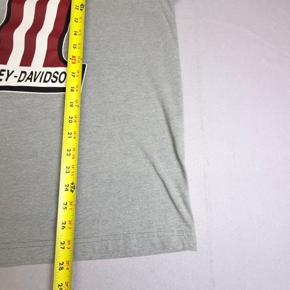 Harley Davidson Long Sleeve Shirt Mens Large Gray #1 Logo Stars Stripes - Picture 6 of 7